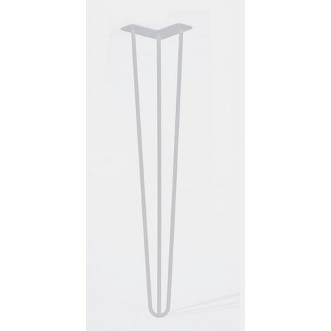 Lot de 4 pieds de meuble triple fil modèle droit blanc mat hauteur 71 cm