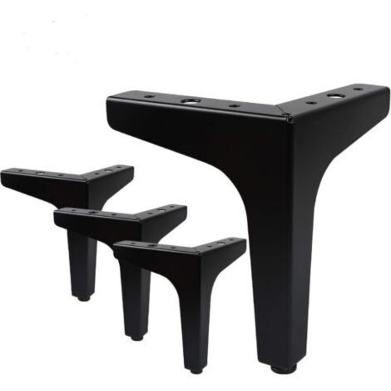 Lot de 4 Pieds de Meubles Charge Jusqu'à 600 KG, Pied de Table Modernes en Métal en Forme de Triangle,Pied Meuble Épingle pour Placard, Canapé,avec 4