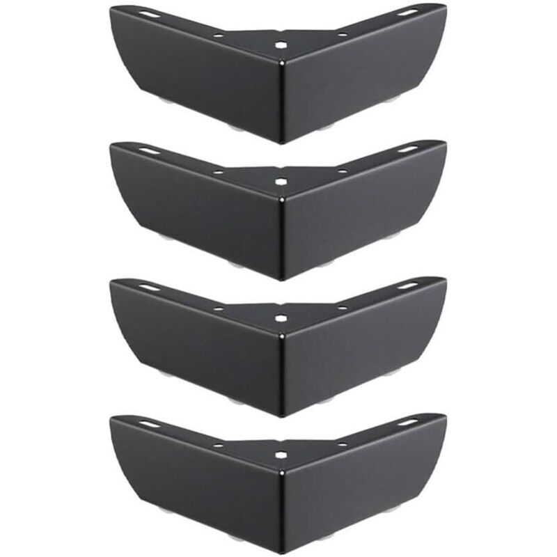 Lot de 4 pieds de meubles de cuisine (55 mm) pour armoires, lits, canapés, tables et chaises, noir