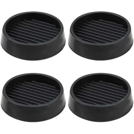 Lot de 4 pieds de meubles en caoutchouc antidérapants, butées de lit, protège-pieds de table et de chaise (5x5 cm, noir)