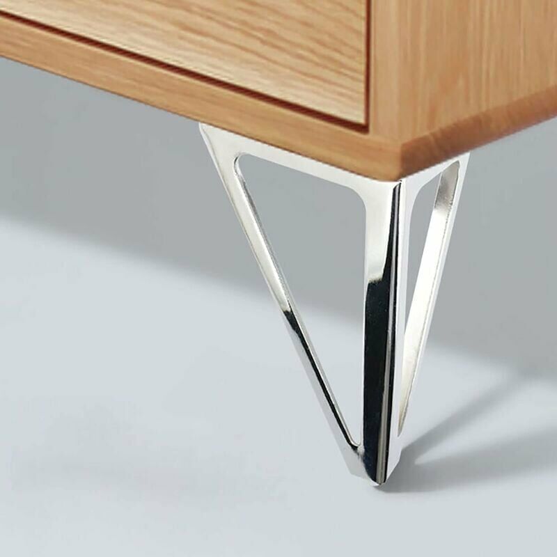 Alovez - Lot de 4 pieds de meubles en métal de rechange 15 cm Noir diy Pieds de table Pieds de meuble Chaise Lit Meuble Canapé Autre (Argent)