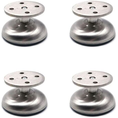 Lot de 4 pieds de meubles réglables de 3,8 cm de long, extra épais, en acier inoxydable, pour table basse, meuble TV, meuble de salle de bain