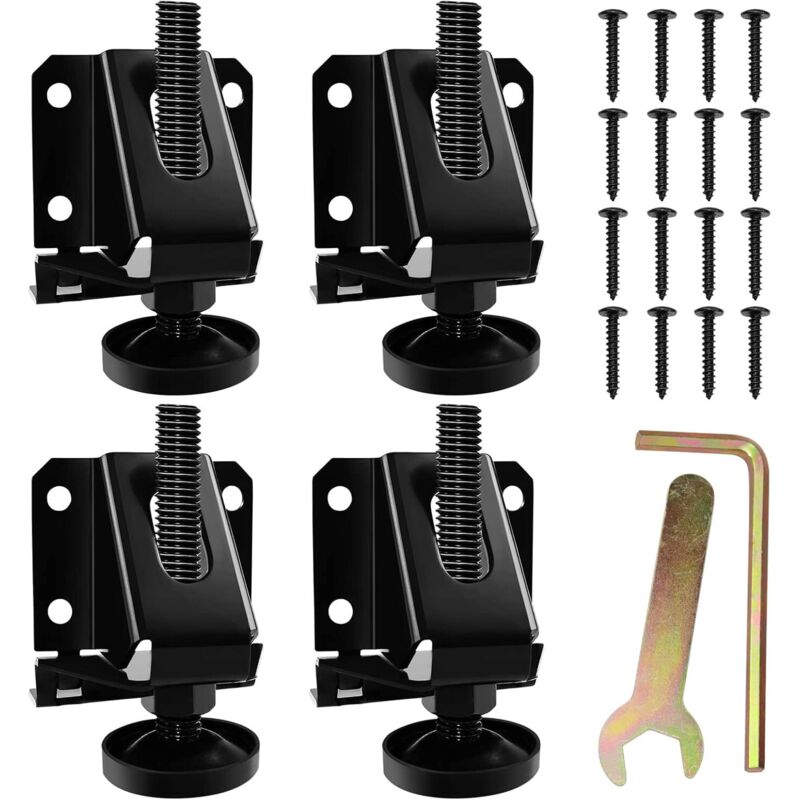 Lot de 4 Pieds De Nivellement De Meubles De Niveleur De Meubles Réglables Robustes pour Meubles, écrous hexagonaux, pour Table, armoires, établi