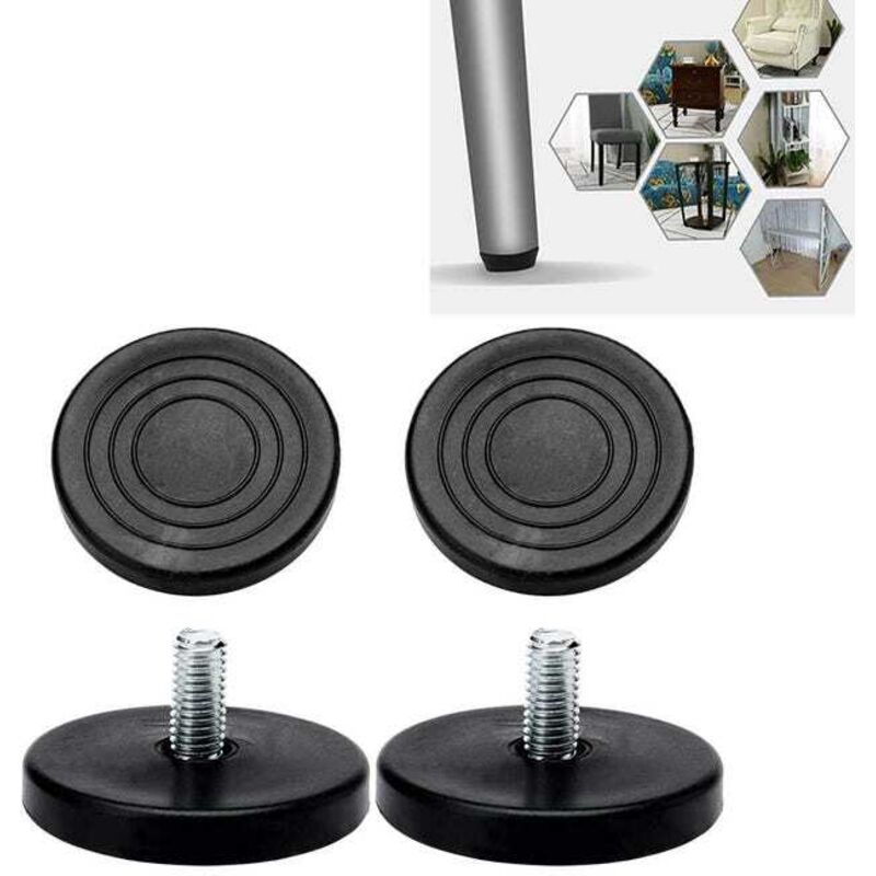 Lot de 4 pieds de nivellement réglables pour meubles, M8 x 18 x 50 mm, pour pieds de meubles, table, chaise, socle, protection de sol