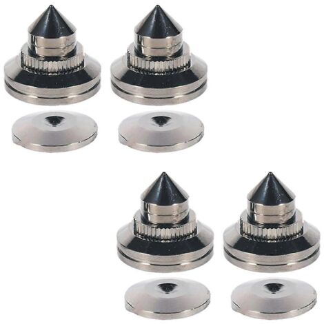 Lot de 4 pieds de support d'enceintes 28x25mm, patins en cuivre pur, clous noirs