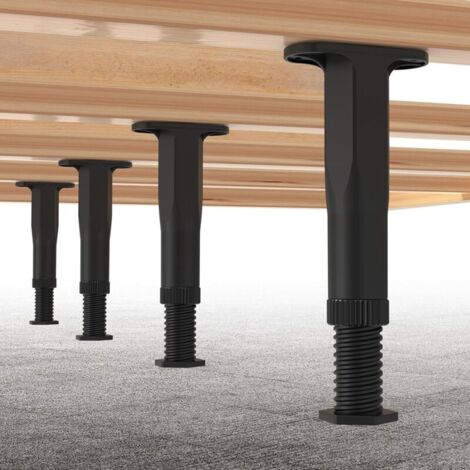 Lot de 4 pieds de support réglables et robustes pour cadre de lit/canapé/commode/table, pièces de rechange pour meubles (8,3 à 14,5 pouces)