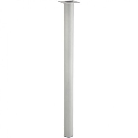 Lot De 4 Pieds De Table Cylindrique Fixes Métal Époxy Gris, 71 Cm