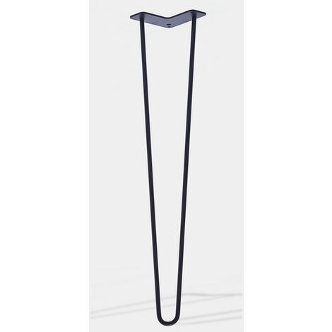 Lot de 4 pieds de table double fil modèle incliné noir mat hauteur 71 cm