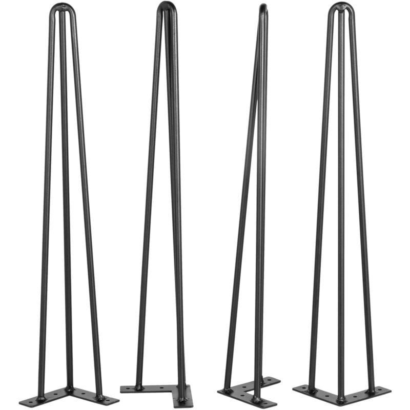 Mophorn - Lot de 4 pieds de table en épingle à cheveux de 22 pouces, pieds en acier au carbone robustes noirs, capacité de 220 lb, idéal pour les