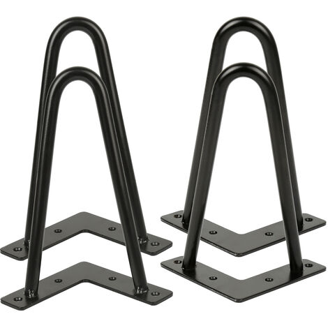 Lot de 4 Pieds de table en épingles à cheveux ,set de pieds de table en épingles à cheveux 20 cm 2 branches