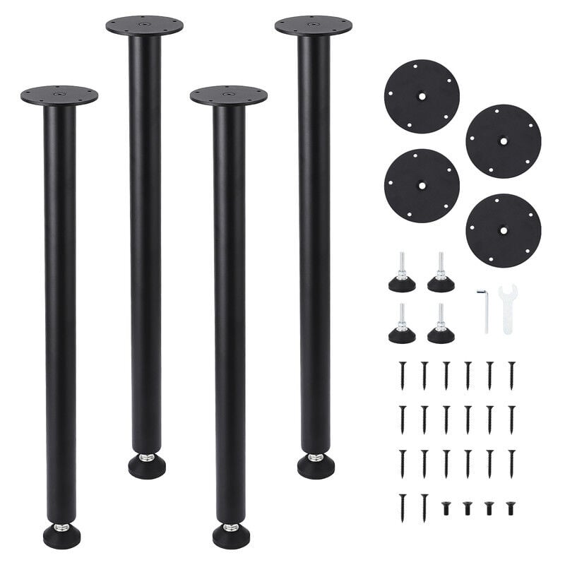 Hoerfuriy - Lot de 4 Pieds de table en métal 30 pouces, remplacement des pieds de table, pieds de bureau robustes en tube carré, pieds de meuble pour