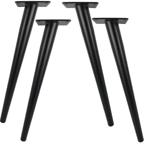 Lot de 4 pieds de table en métal de 30 cm de long pour meubles modernes : commode, armoire, bureau, chaise, pouf. Supporte jusqu'à 800 kg.