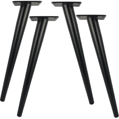 Lot de 4 pieds de table en métal de 30 cm de long pour meubles modernes : commode, armoire, bureau, chaise, pouf. Supporte jusqu'à 800 kg.