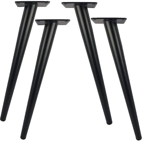 Lot de 4 pieds de table en métal de 30 cm de long, pour meubles modernes, commodes, armoires, bureaux, chaises, tabourets, pieds de remplacement, capacité de charge 800 kg