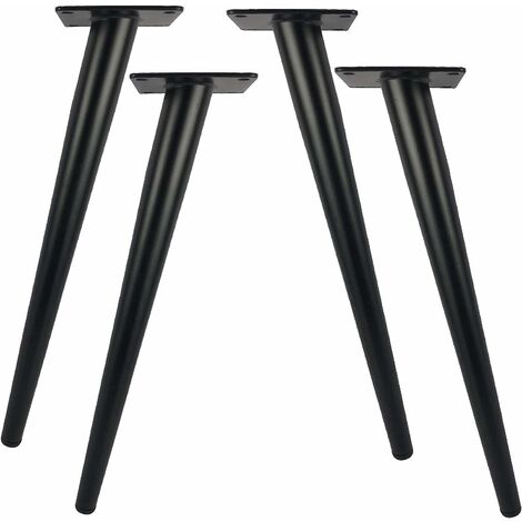 Lot de 4 pieds de table en métal de 30cm de longueur pour meubles modernes, commode, armoire, bureau, chaise ottoman, pieds de support de meubles de rechange, capacité de 800 kg
