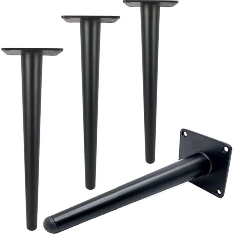 Lot de 4 pieds de table en métal de 30cm de longueur pour meubles modernes, commode, armoire, bureau, chaise ottoman, pieds de support de meubles de rechange, capacité de 800 kg