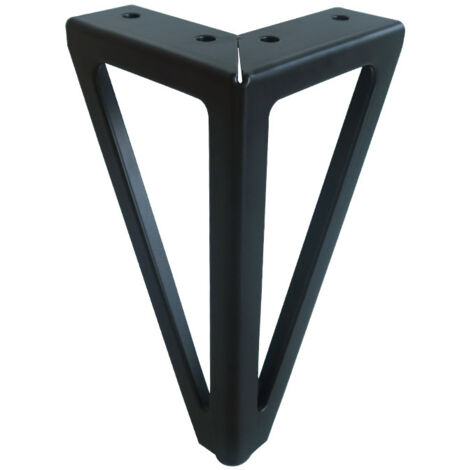 Lot de 4 pieds de table en métal noir - Pieds de meubles interchangeables - Pour table basse/TV/canapé/lit et autres pieds de meubles - Avec vis.(15cm)