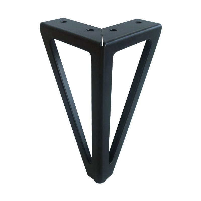 Ensoleille - Lot de 4 pieds de table en métal noir - Pieds de meubles interchangeables - Pour table basse/TV/canapé/lit et autres pieds de meubles