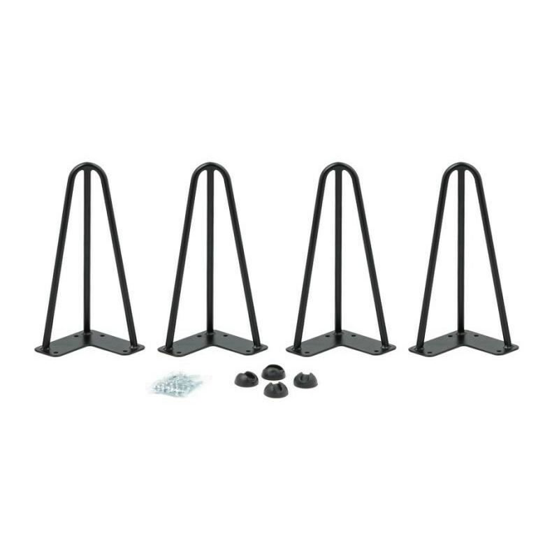 Guoyihua - Lot de 4 Pieds de Table en Épingle à Cheveux, 30cm diy Pieds de Table en Métal, Pieds En Épingle à Cheveux En Acier avec 2 Tiges