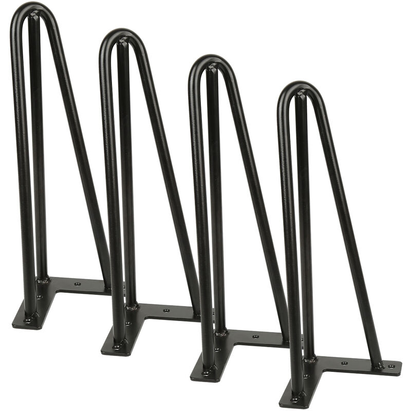Lot de 4 Pieds de Table en Épingle à Cheveux, 30cm DIY Pieds de Table en Métal, Pieds En Épingle À Cheveux En Acier avec 3 Tiges