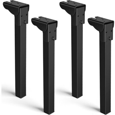 Lot de 4 pieds de table pliables de 150 mm, pieds de meubles robustes en métal, pieds de bureau réglables pour table de camping, bureau d'ordinateur