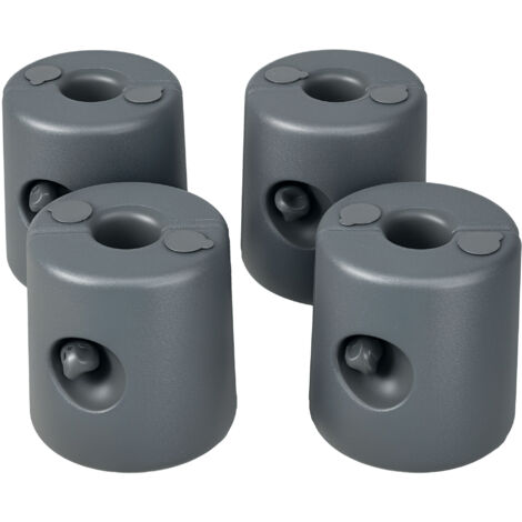 Lot de 4 pieds de tonnelle pop-up, remplissables eau ou sable, base stable pour pavillon HDPE, vis de sécurité incluses, fixation sol robuste.