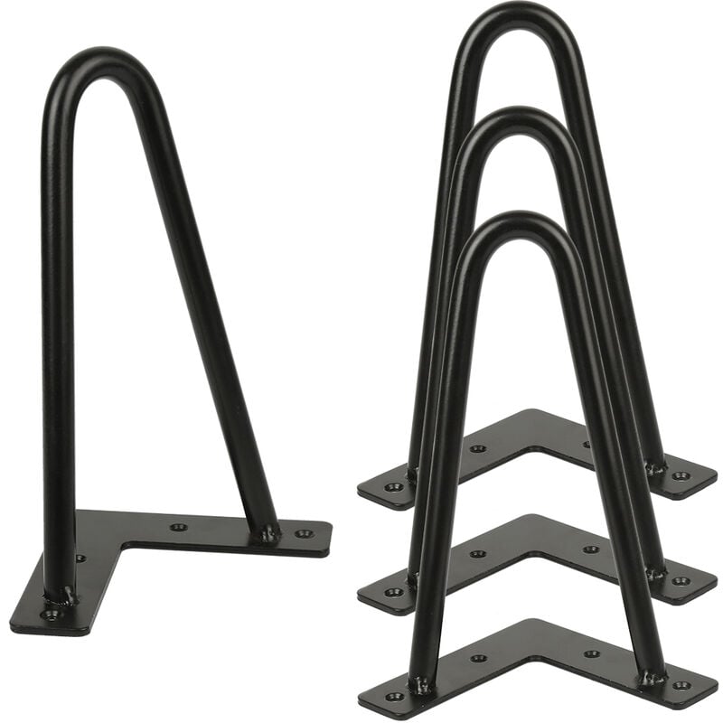 Skecten - Lot de 4 pieds épingle 20 cm pour table design industriel noir