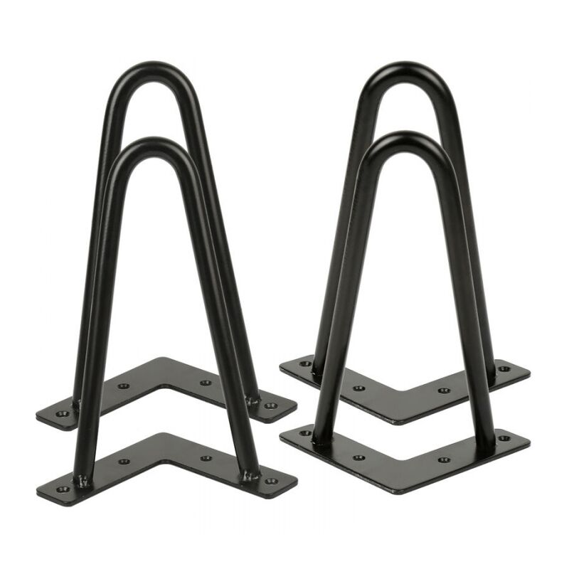 Lot de 4 supports de pieds de table en métal et fer forgé simples de 20 cm pour tables de design industriel