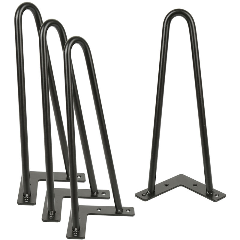 Lot de 4 pieds épingle 30 cm pour table design industriel