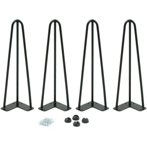 Lot de 4 pieds épingle 40,5 cm pour table design industriel