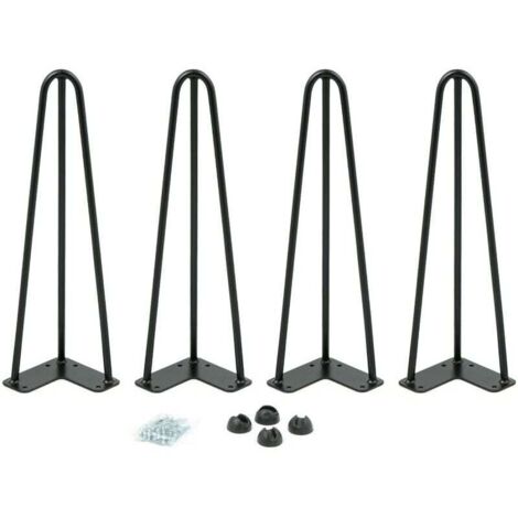 Lot de 4 pieds épingle 40,5 cm pour table design industriel