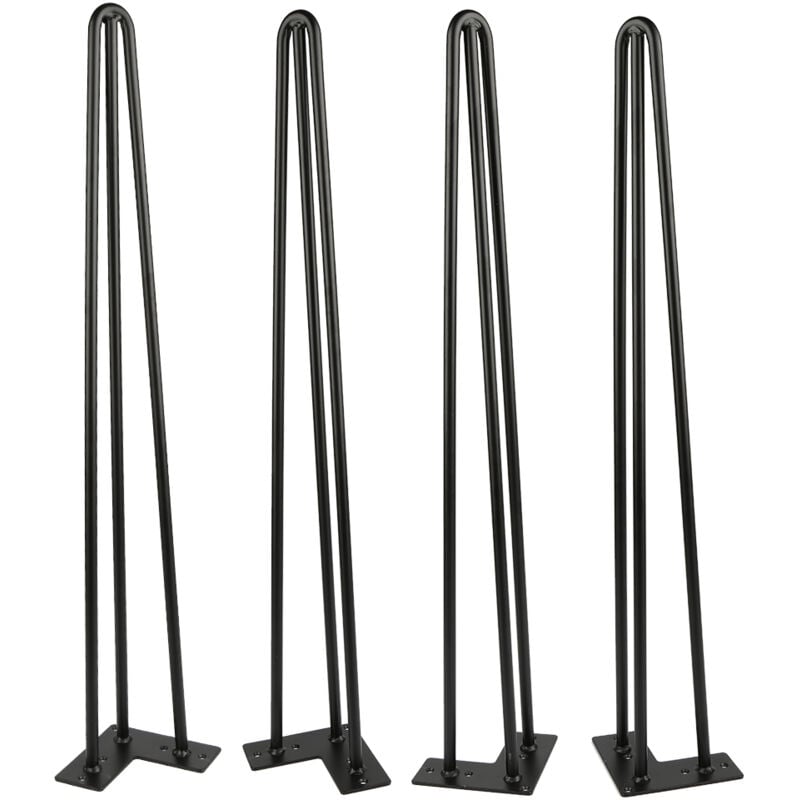 Skecten - Lot de 4 pieds épingle 71 cm pour table design industriel noir