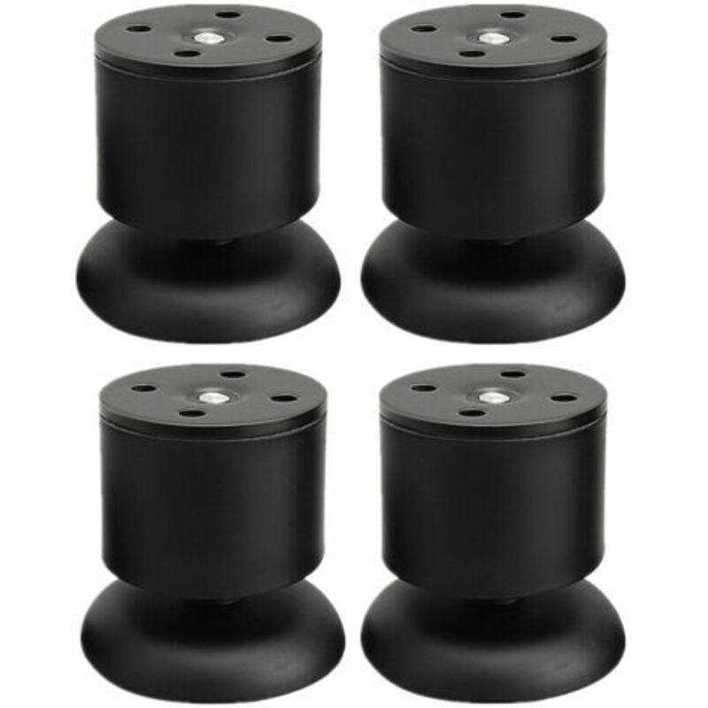 Linghhang – Lot de 4 pieds de meuble réglables 6cm – Acier inoxydable avec tapis en caoutchouc – Installation facile avec vis incluses