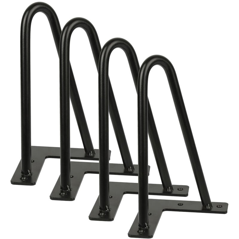 Bathrins - Lot de 4 pieds épingle 20cm pieds de table pour table design industriel - Noir