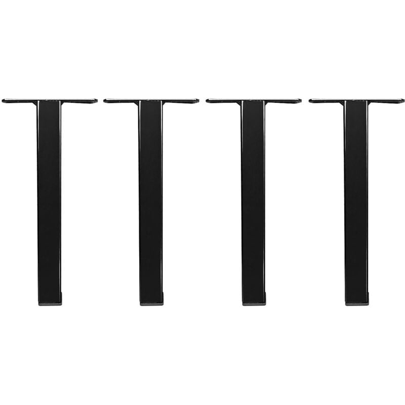 Vente-unique - Lot de 4 pieds pour sommier cadre à lattes - Noir - aprano de ysmée