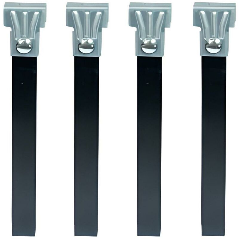 Lot de 4 pieds pour sommier en Métal coloris Noir - Hauteur 40 cm x 3,5 cm
