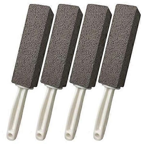 Lot de 4 pierres ponces de nettoyage avec poignée, nettoyant pour toilettes et anneau anti-calcaire pour cuisine/salle de bain