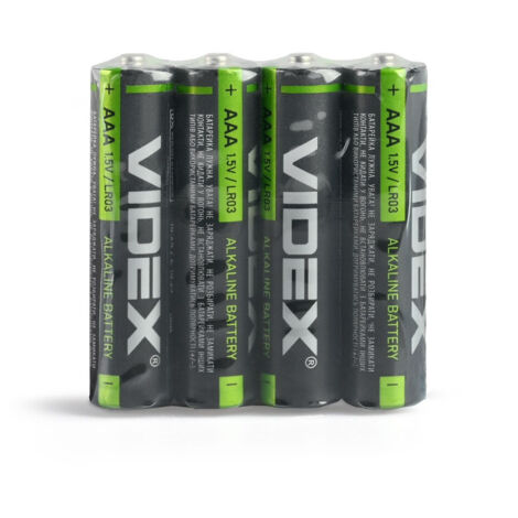 Lot de 4 piles alcalines fortes, film économique Videx AAA LR03 1,5 V 1 200 mAh