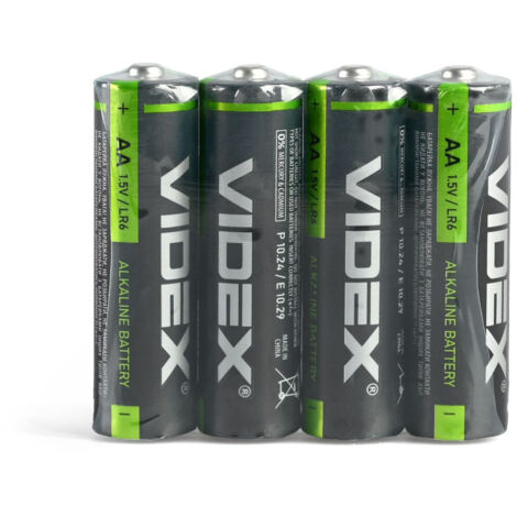Lot de 4 piles alcalines puissantes, film économique Videx AA LR6 1,5 V 2600 mAh