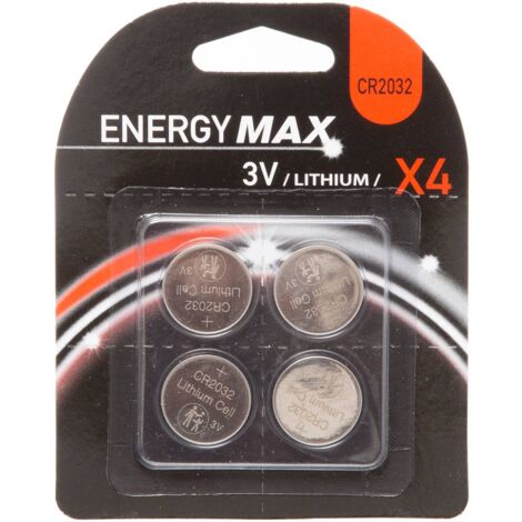 Lot de 4 piles boutons lithium cr2032 avec  - 5five