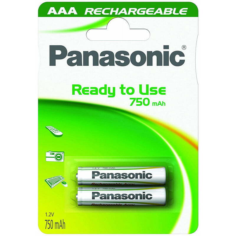 1x2 Akku NiMH Micro aaa 750 mAh Rechargeable - Rechargable Battery - Micro (aaa) (P03E/2B) - Panasonic