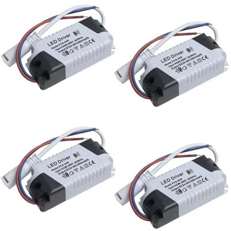 Lot de 4 pilotes LED 8-24 W, alimentation à intensité variable, transformateur étanche pour éclairage LED