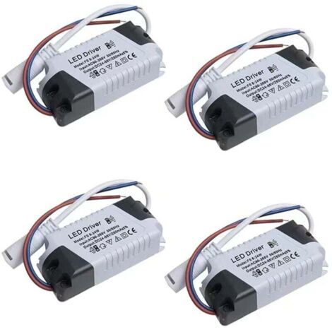Lot de 4 pilotes LED 8-24 W, alimentation à intensité variable, transformateur étanche pour éclairage LED