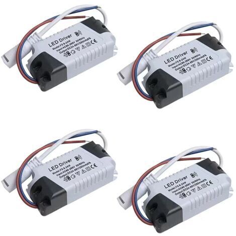 Lot de 4 pilotes LED 8-24 W, alimentation à intensité variable, transformateur étanche pour éclairage LED