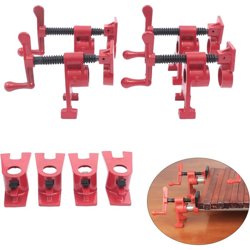 Lot de 4 Pince à Bois 3/4" Serre Joints à Bois Clips pour Tuyaux,Pour le Travail du Bois Pince à Serrage Rapide Pince à Bois,Pour Fixation de Plaques