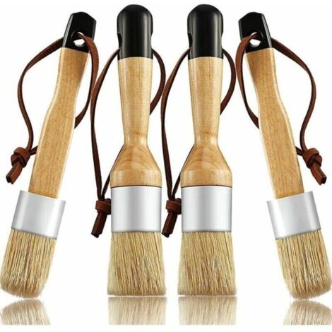Lot de 4 pinceaux craie et cire pinceaux multi-usages pour meubles en bois chaises et armoires couleurs multiples Largeight