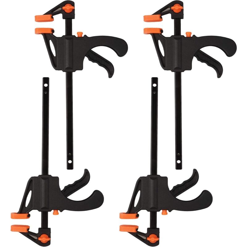 Lot de 4 pinces à prise rapide Pinces à prise rapide Pince f Pince à bois Pinces à tige à cliquet à prise rapide réglable Pince à tige à une main