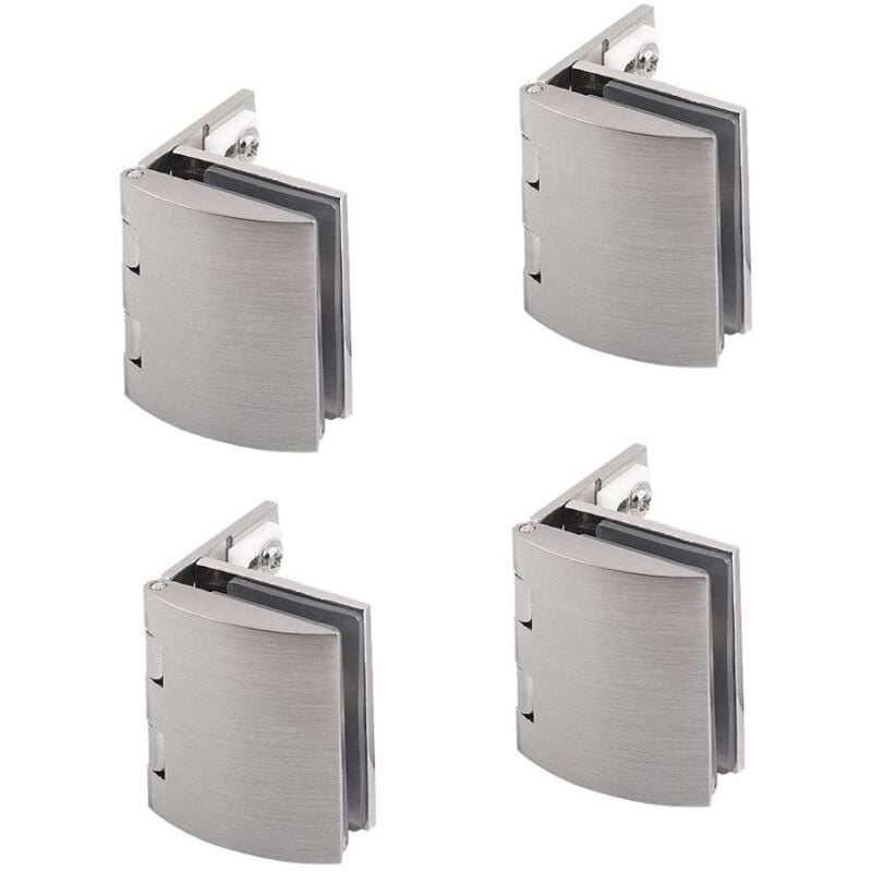 Beijiyi - Lot de 4 pinces à verre à 90 degrés, réglables 5–8 mm, charnière en verre pour porte d'armoire, vitrine en verre, porte d'armoire à vin,