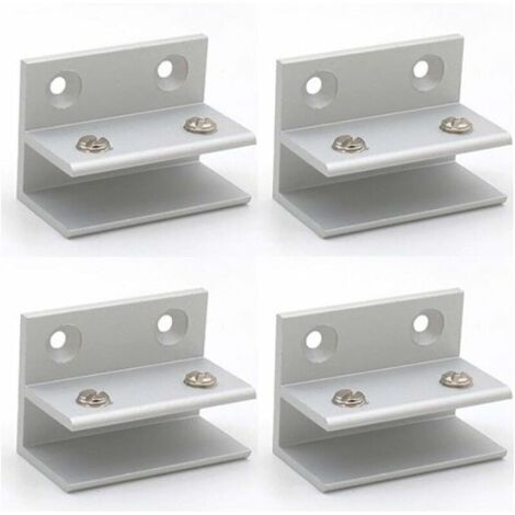 Lot De 4 Pinces À Verre En Forme De F, Support Mural, Pinces De Douche, Étagère, Panneaux De Serrage 10–12 Mm