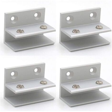 Lot De 4 Pinces À Verre En Forme De F, Support Mural, Pinces De Douche, Étagère, Panneaux De Serrage 10–12 Mm